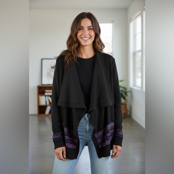 LAUREN Ralph Lauren Fair Isle Cotton-Blend Cardigan Size Medium. - Picture 3 of 10